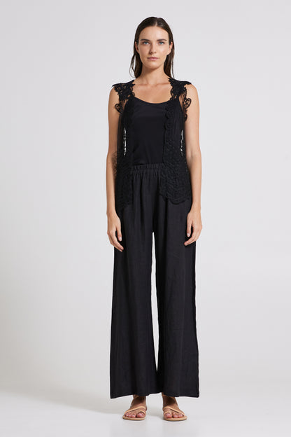 Lace Vest With Open Back
