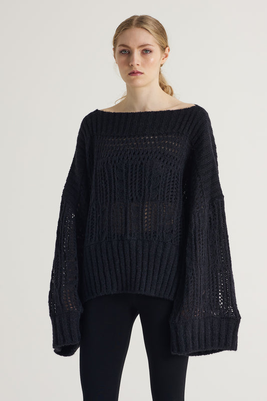 Wool Sweater With Oversize Sleeves