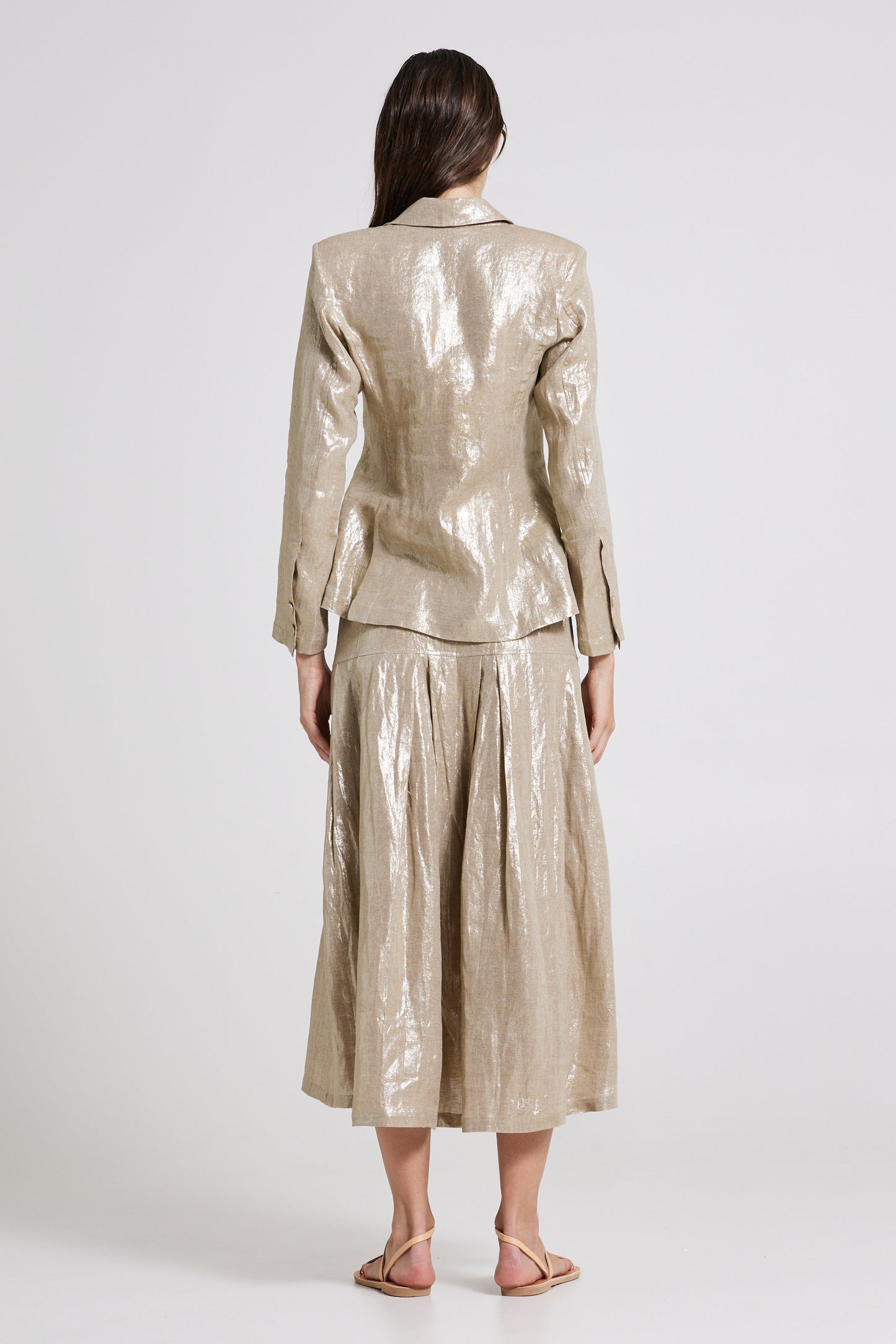 Linen Blazer With Front Buttons
