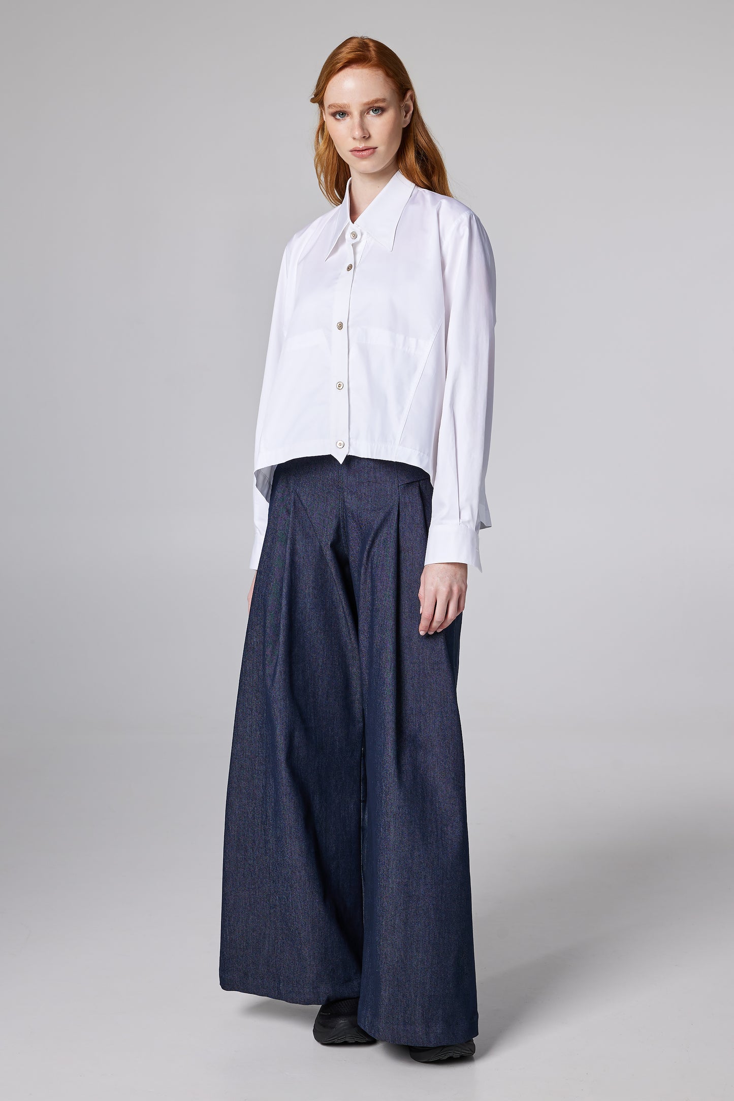 Cropped Boxy Poplin Shirt