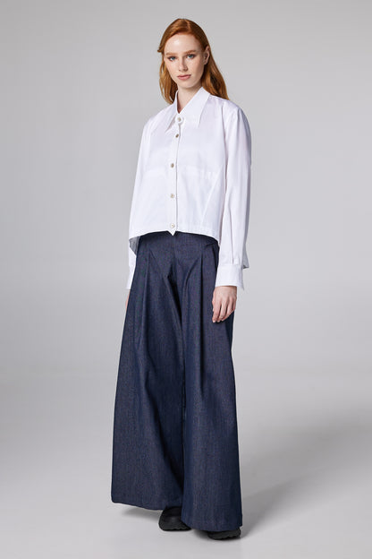 Cropped Boxy Poplin Shirt