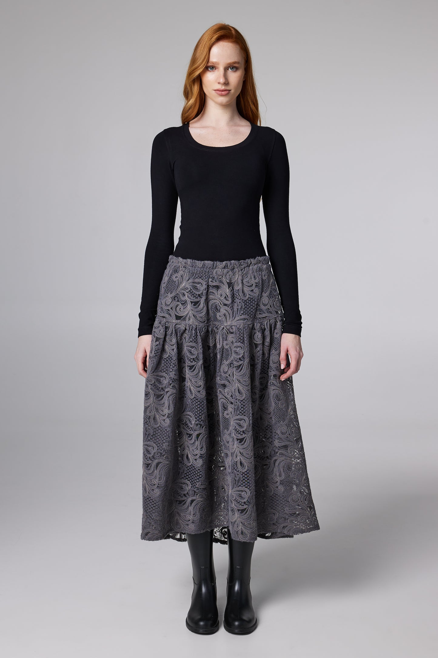Lace Maxi Skirt With Adjustable Waistband