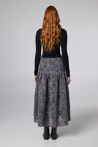 Lace Maxi Skirt With Adjustable Waistband