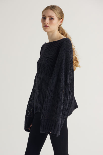 Wool Sweater With Oversize Sleeves