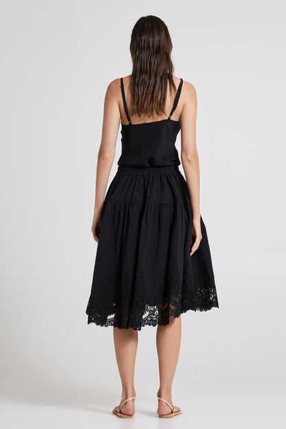 Linen Skirt With Lace Details