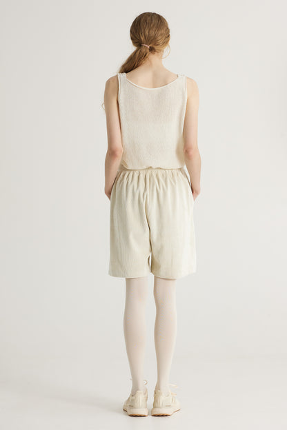 Corduroy Shorts With Pockets