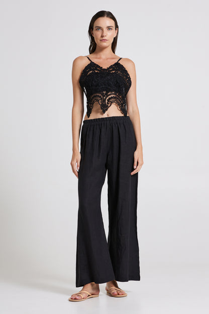 Lace Top With Back Silk Ribbon