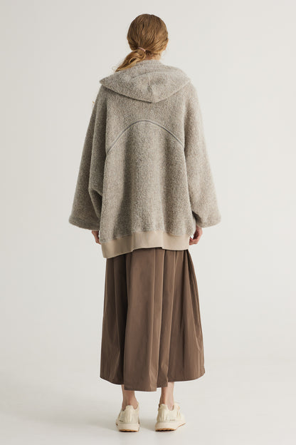 Wool Oversize Sweater With Hood
