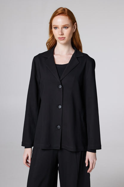 Blazer With Buttons And Lapel Collar