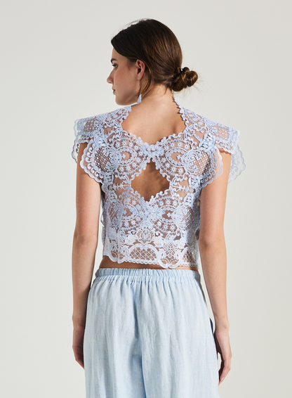 Lace Blouse With Back Opening