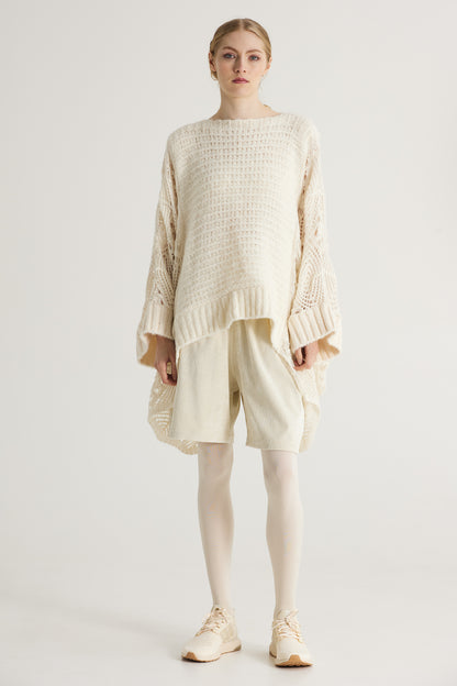 Knitwear Wool Blouse With Long Oversize Sleeves