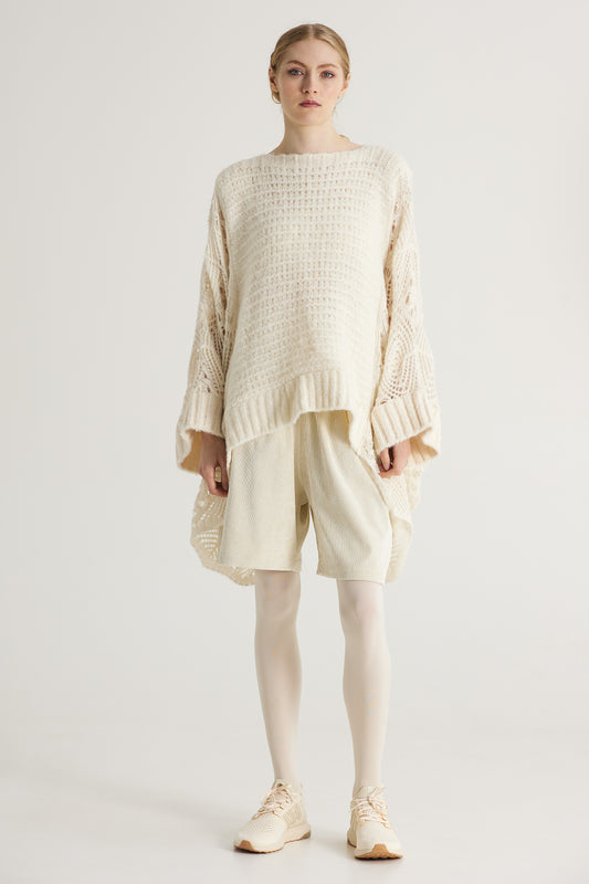 Knitwear Wool Blouse With Long Oversize Sleeves