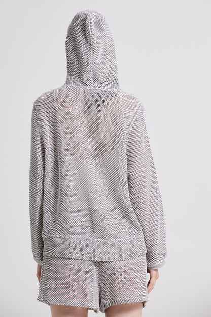 Knitwear Hooded Jacket With Front Buttons
