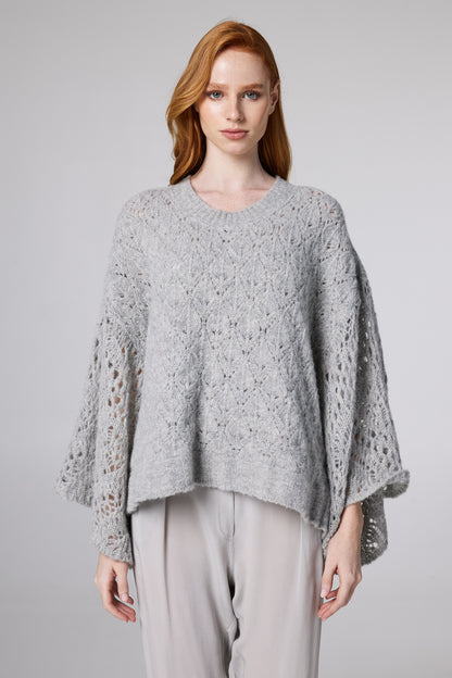 Wool Knitwear Sweater With Lace Back