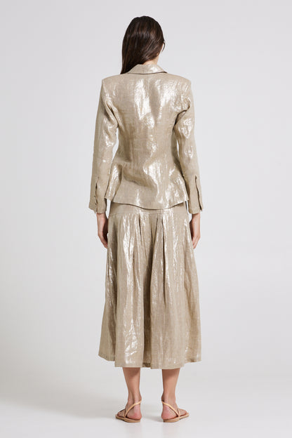 Long Linen Skirt With Elastic Waistband