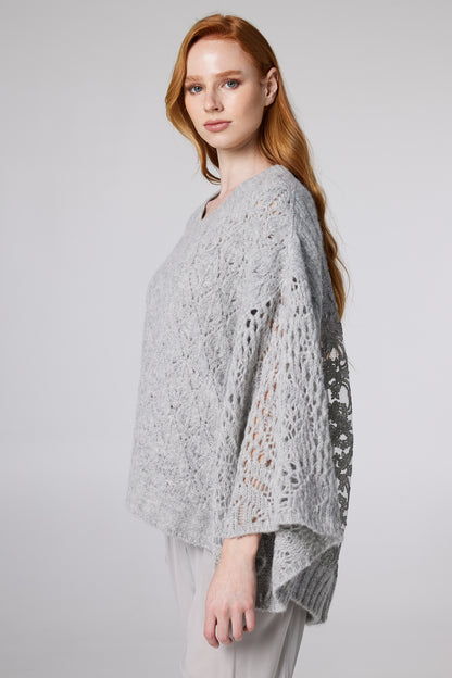 Wool Knitwear Sweater With Lace Back