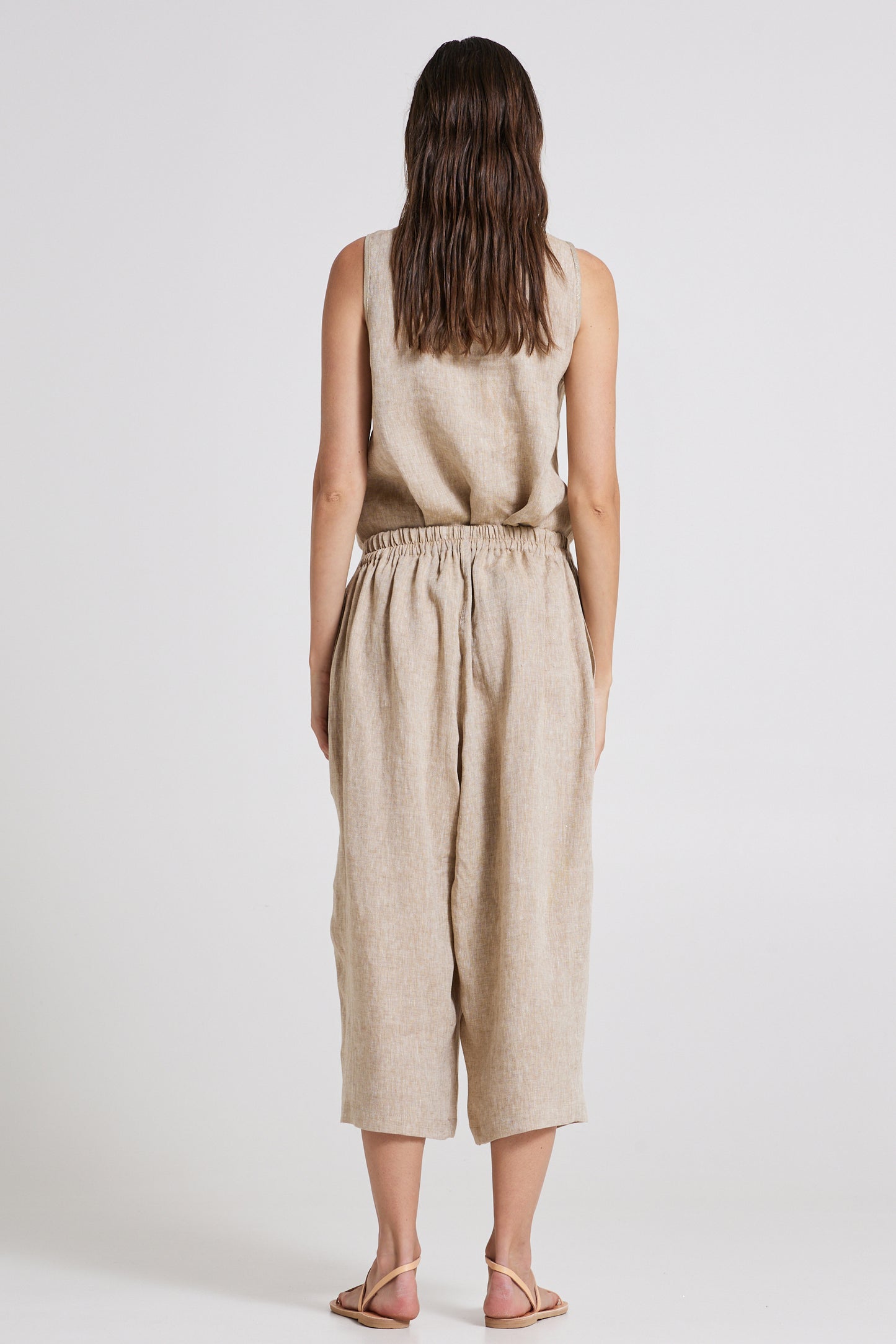 Capri Linen Trousers With Pockets