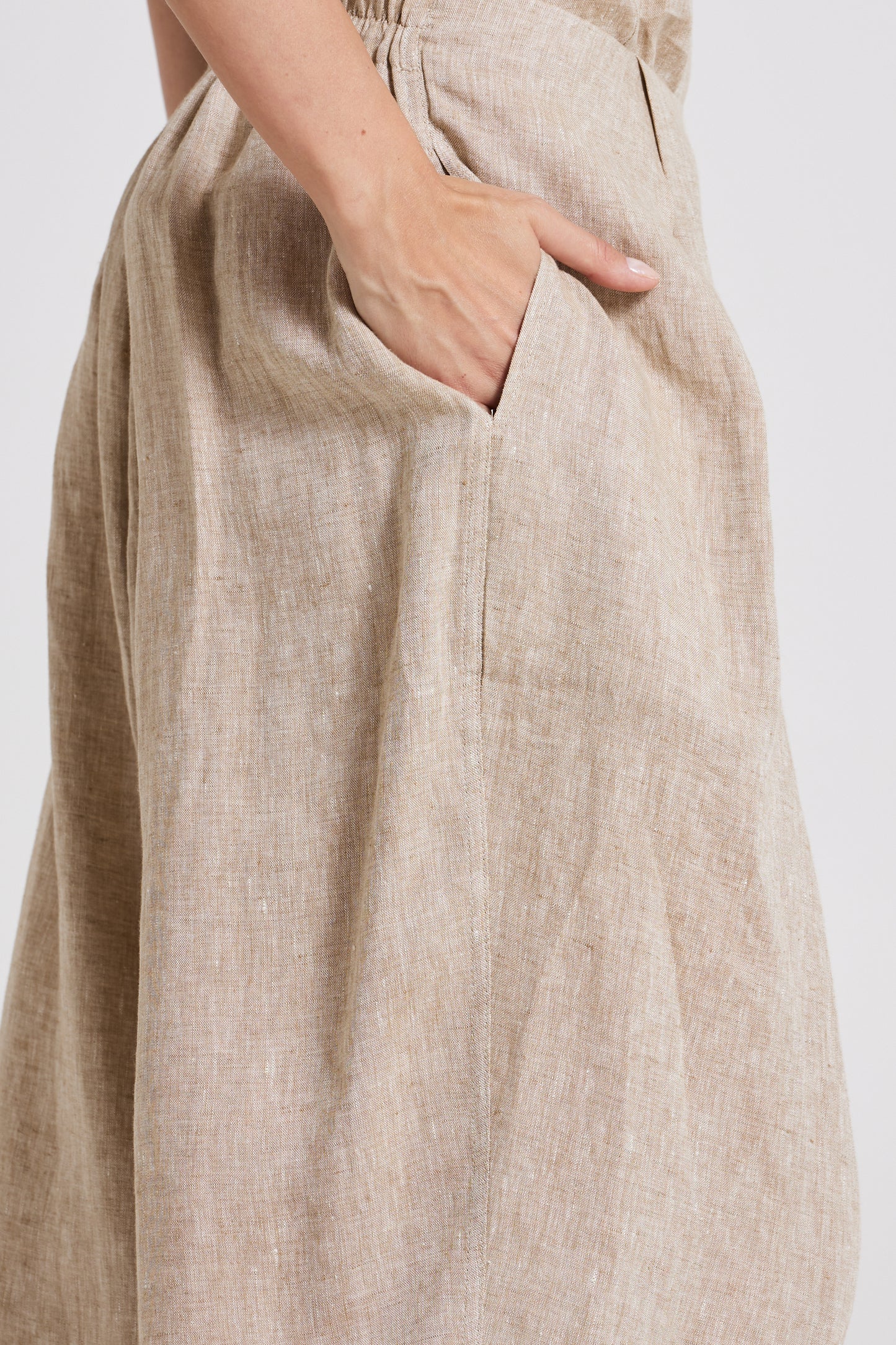 Capri Linen Trousers With Pockets