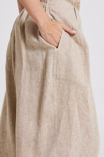 Capri Linen Trousers With Pockets