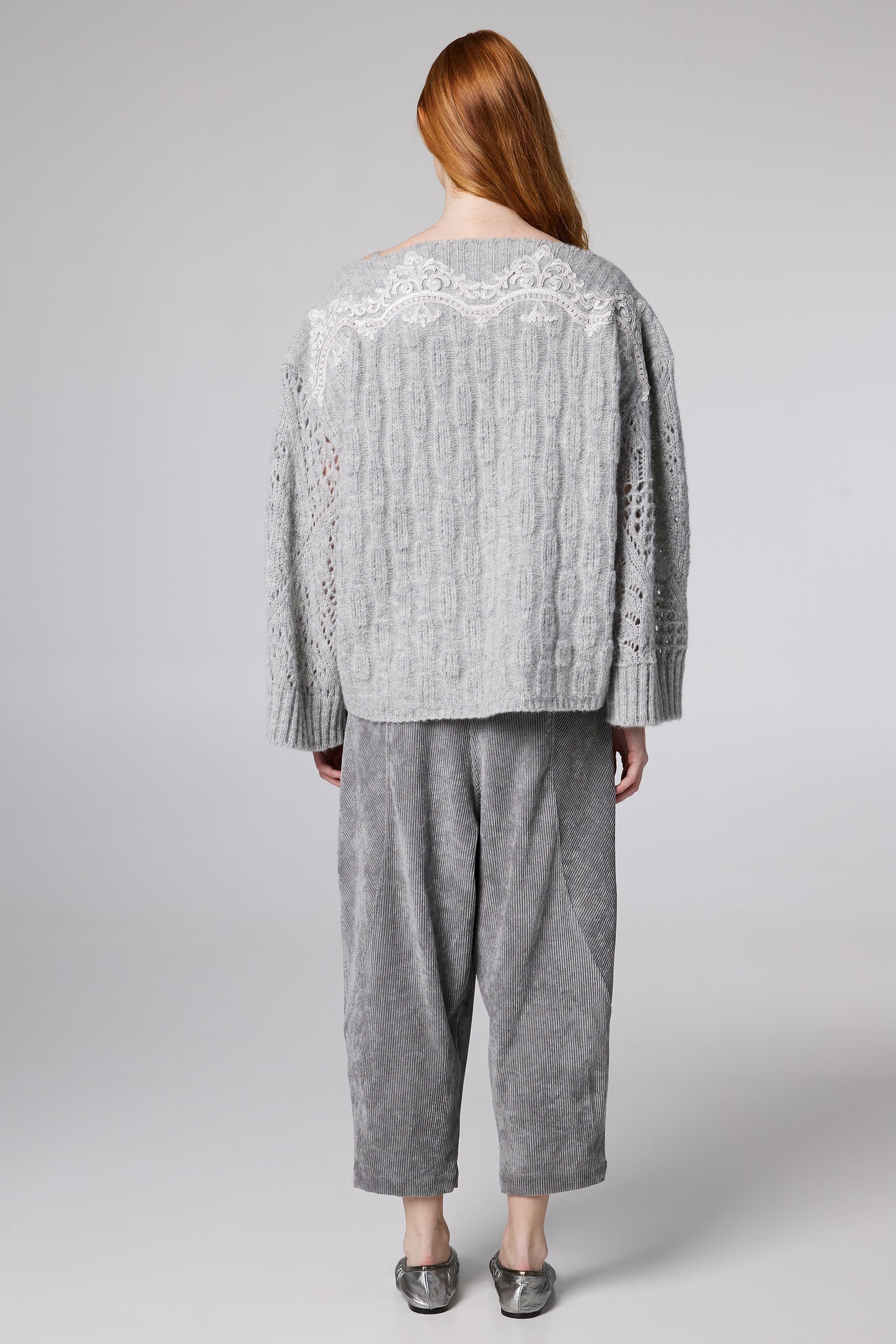 Wool Boxy Sweater With Boat-Neck