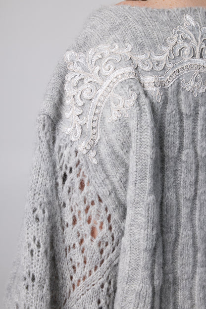 Wool Boxy Sweater With Boat-Neck