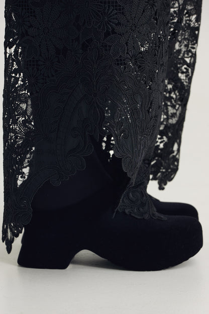 Lace Pants With Silk Elastic Waistband