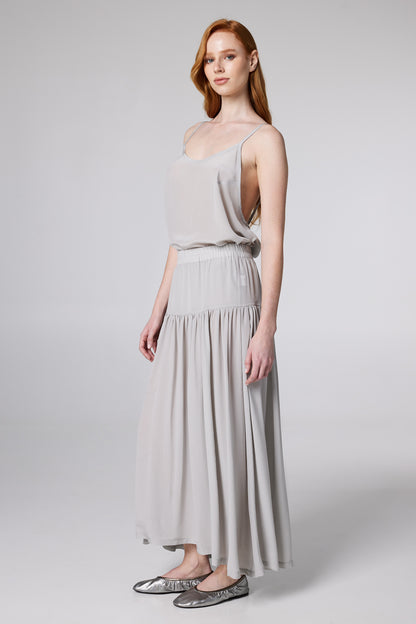Silk High-low Maxi Skirt