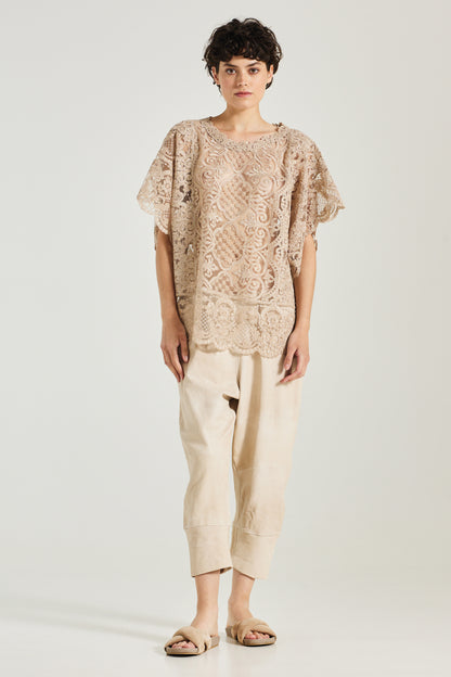 Lace Blouse With Short Sleeves