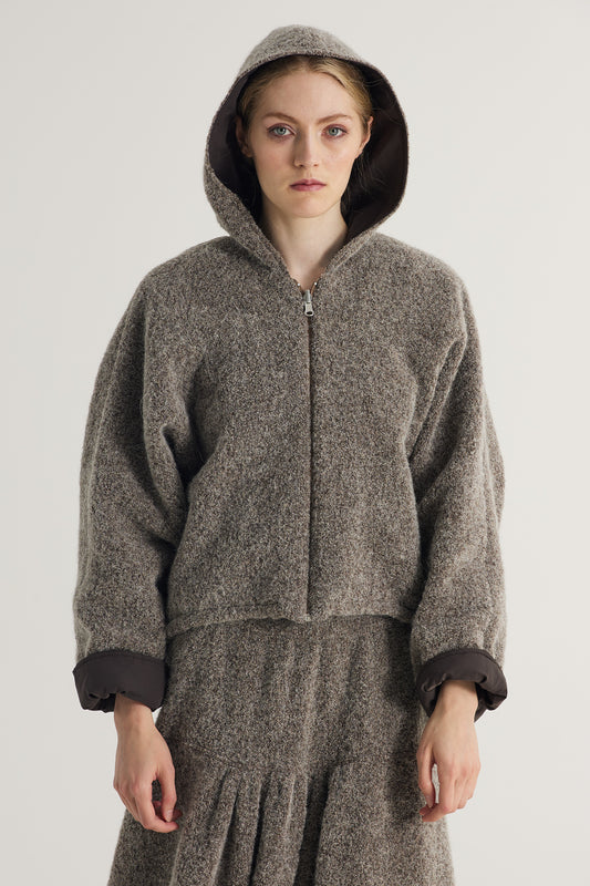 Reversible Jacket With Hood And Zip
