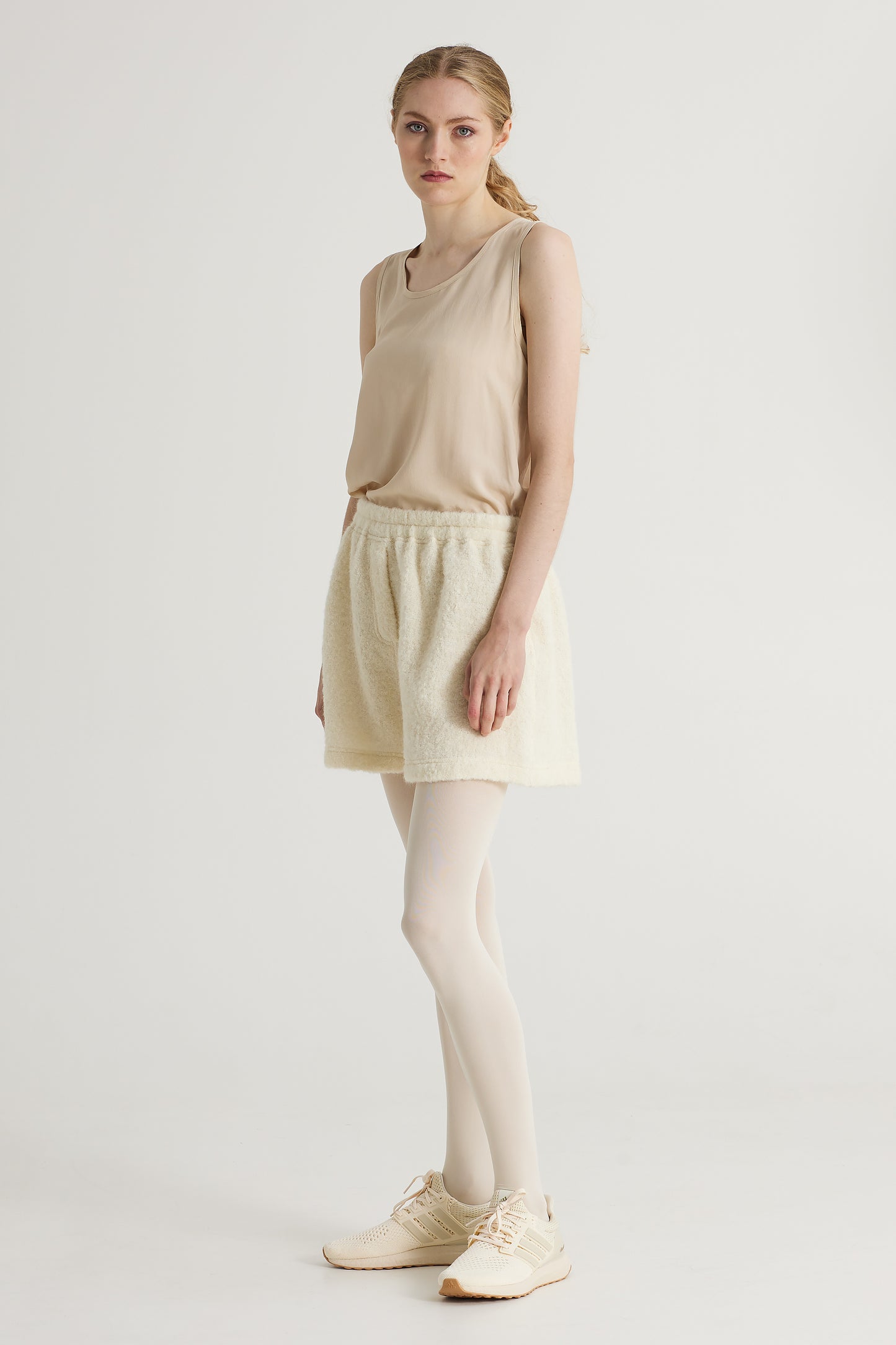 Wool Shorts With Elastic Waistband