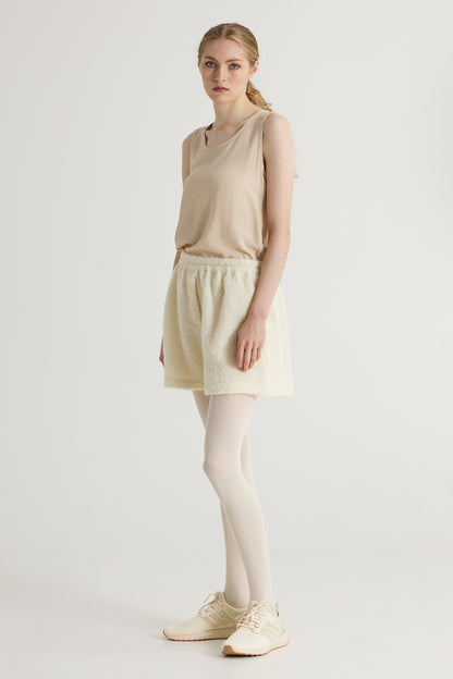 Wool Shorts With Elastic Waistband