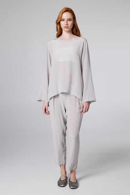 Silk Basic Shirt With Round Neck