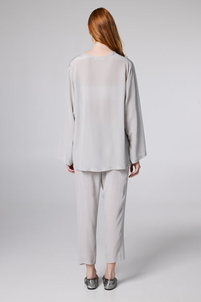 Silk Basic Shirt With Round Neck