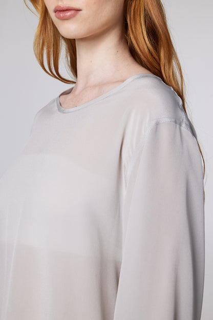 Silk Basic Shirt With Round Neck