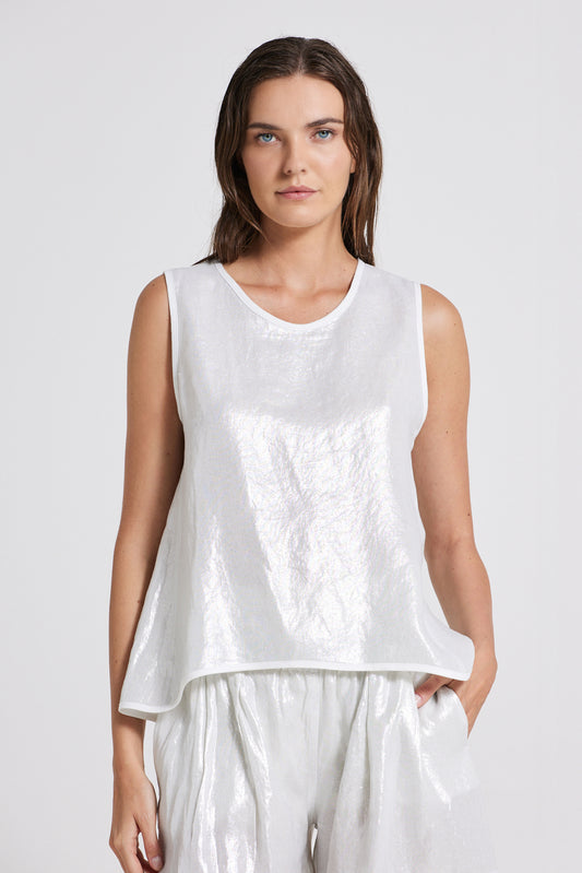 Laminated Linen Tank Top