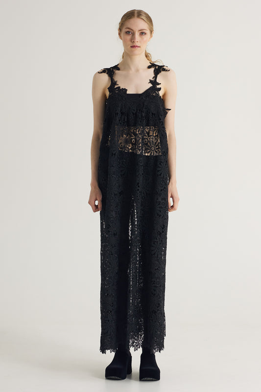 Long Lace Dress With Open Back