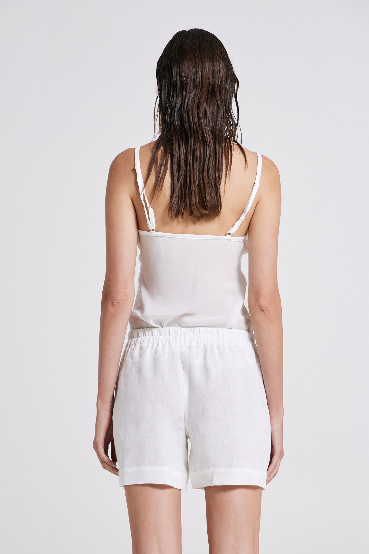 Linen Shorts With Elastic Waistband