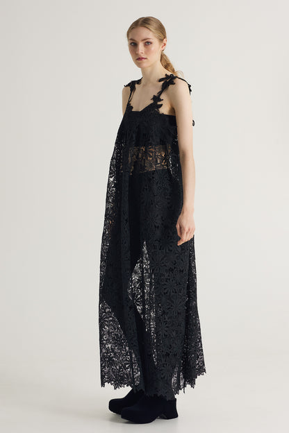 Long Lace Dress With Open Back