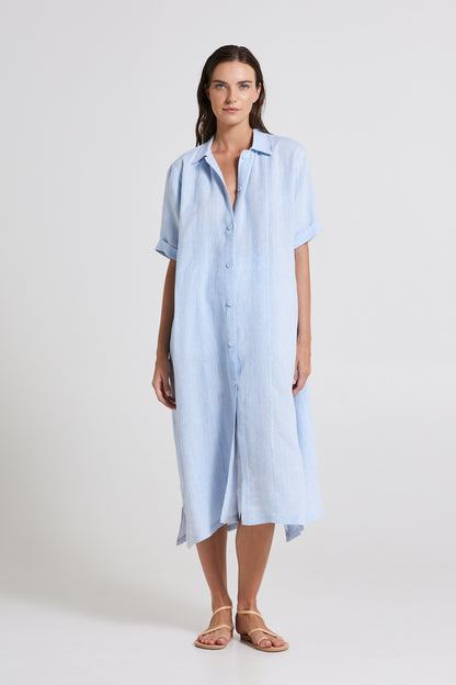 Linen Long Dress With Buttons