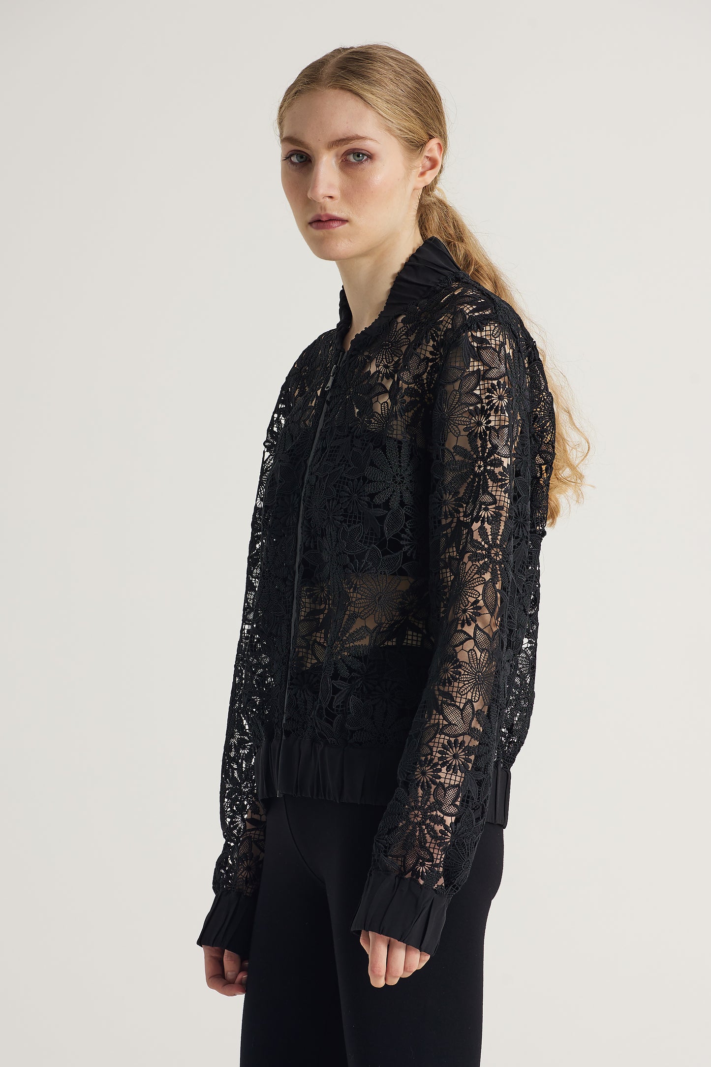 Lace Jacket With Silk Details