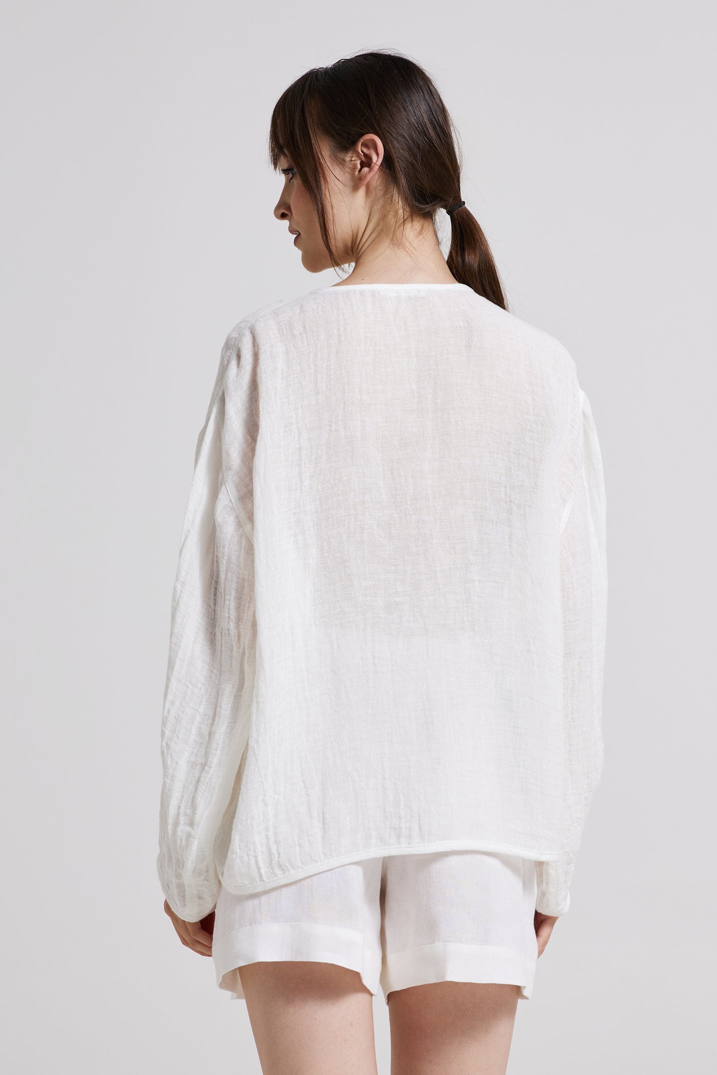 Linen Blouse With Front Lace