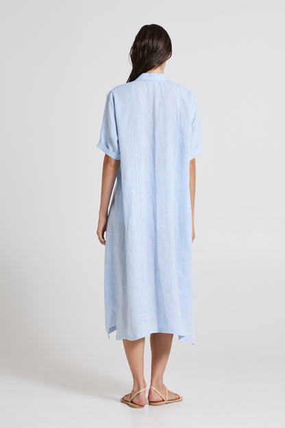 Linen Long Dress With Buttons