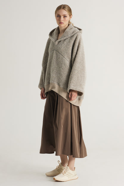 Wool Oversize Sweater With Hood