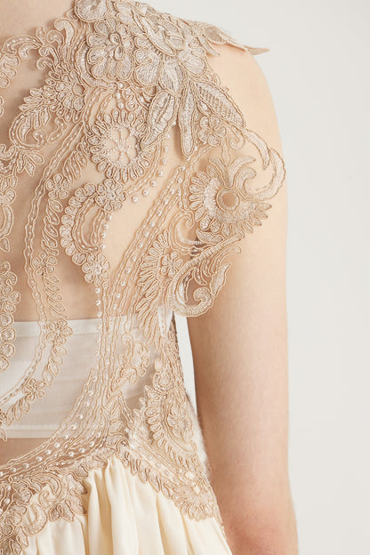 Knitwear Blouse With Lace Top And Back Details