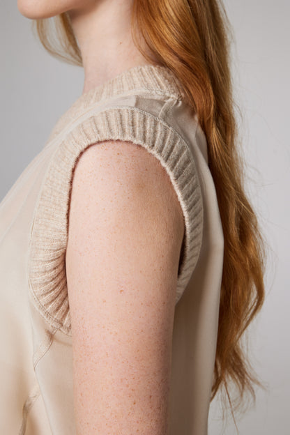 Layering Silk Blouse With Wool Finishings