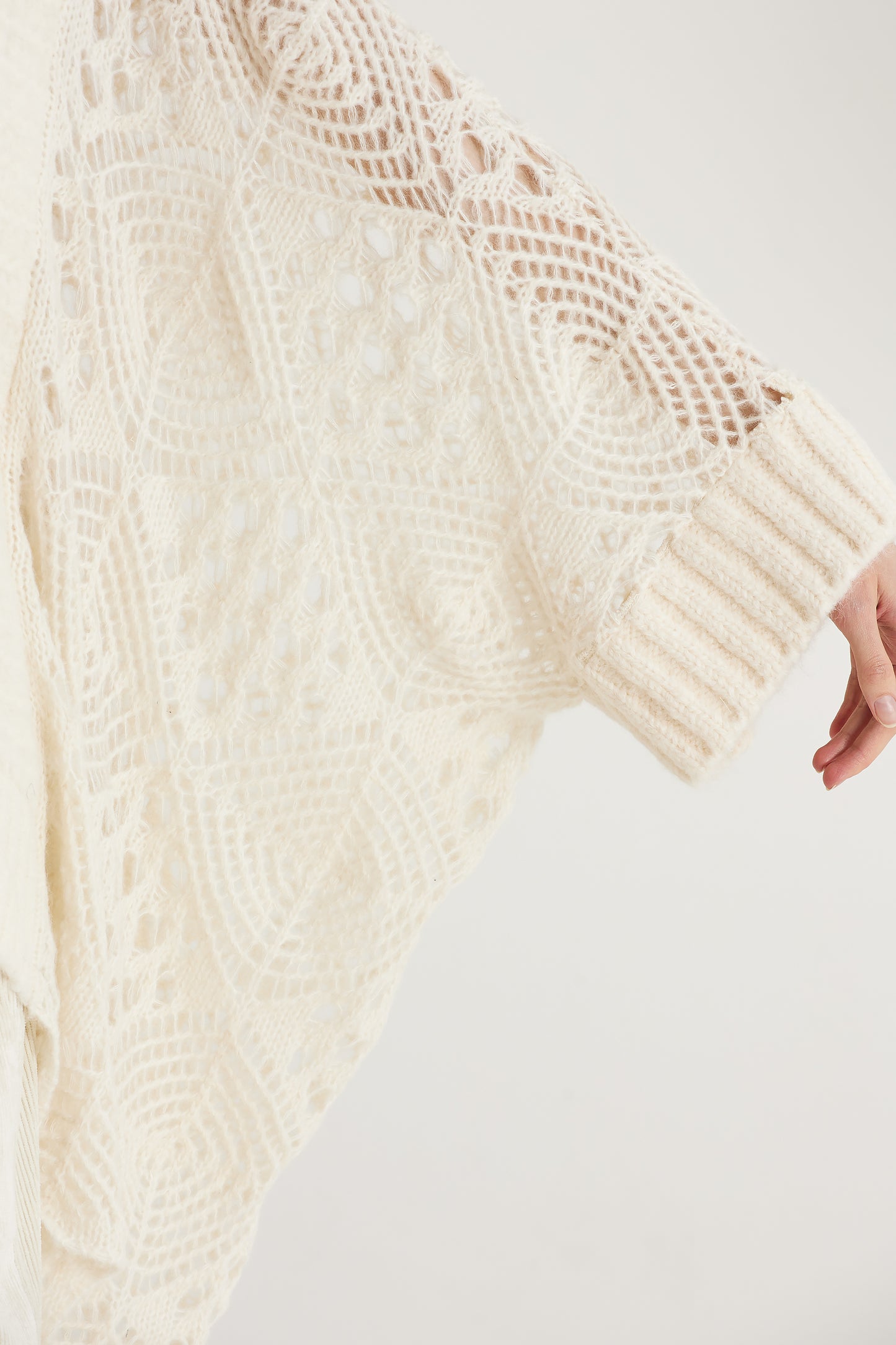 Knitwear Wool Blouse With Long Oversize Sleeves