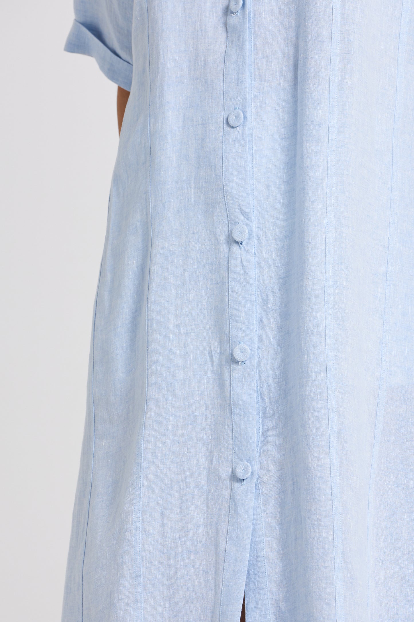 Linen Long Dress With Buttons