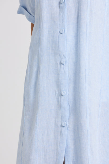 Linen Long Dress With Buttons