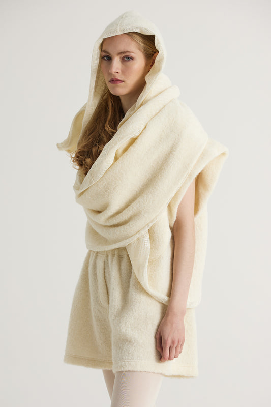 Wool Stole With Lace Details
