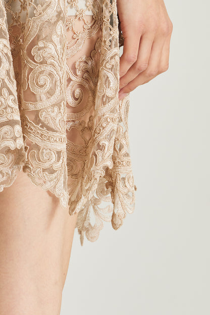 Lace Skirt With Silk Elastic Waistband